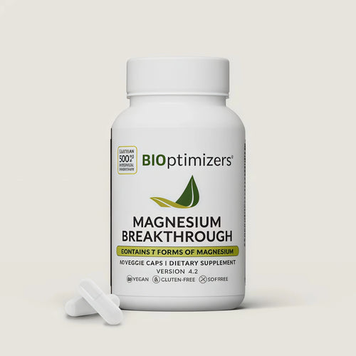 BIOptimizers Magnesium Breakthrough Supplement with 500mg - 7 Forms of Magnesium: Glycinate, Malate, Citrate, and More - Natural Support for Sleep and Cognitive Function -60 Capsules- Calming Vitamins
